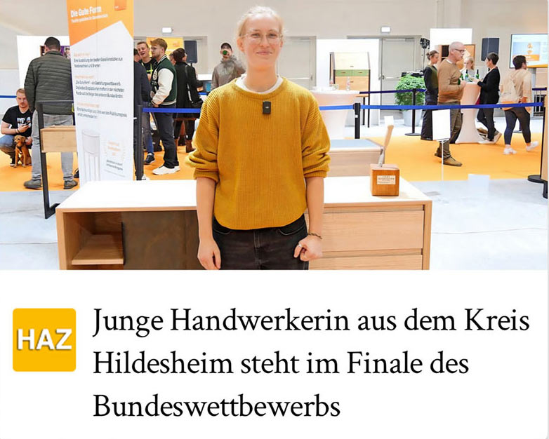 Kostenpflichtig weiterlesen auf hildesheimer-allgemeine.de Hildesheimer Allgemeine Zeitung vom 30.05.2025 - Gesellenstück Paula Reddöhl